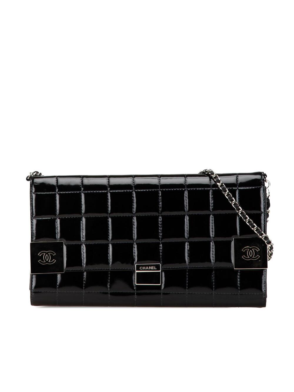 Chanel Cc Chocolate Bar Patent Clutch #358574C12B